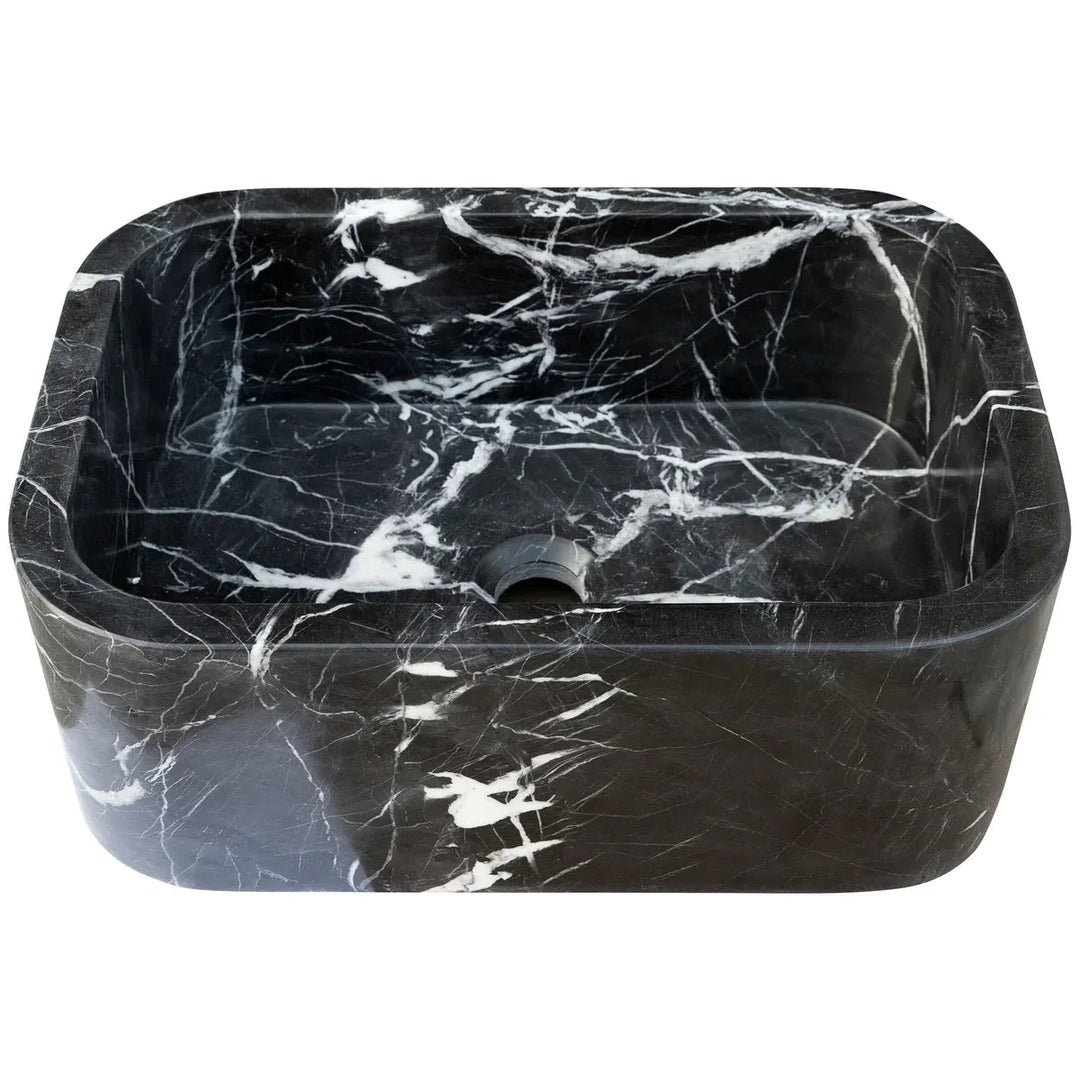 Handcrafted Black Marble Wall-Mount Sink 12" x 18" 3-4 weeks / (W)12" (L)18" (H)7" / Polished FIXTURES Gobek USA Solar & Sprout