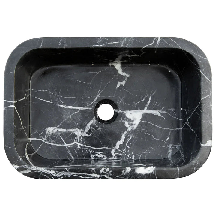 Handcrafted Black Marble Wall-Mount Sink 12" x 18" 3-4 weeks / (W)12" (L)18" (H)7" / Polished FIXTURES Gobek USA Solar &amp; Sprout