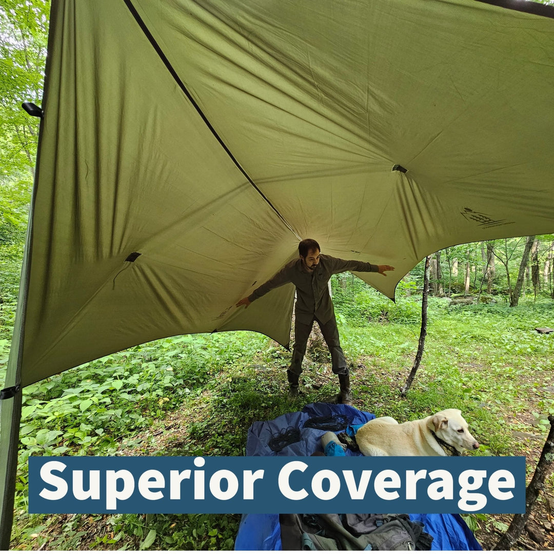 Lightweight Silpoly Hammock Rain Tarp, 12 Ft.