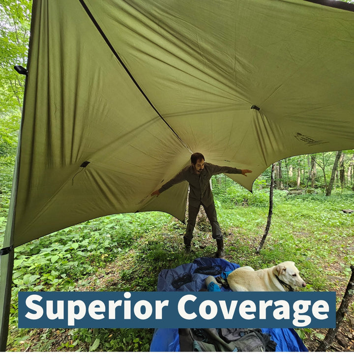 Lightweight Silpoly Hammock Rain Tarp, 12 Ft.