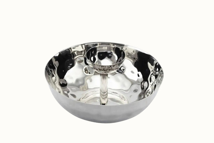 Hammered 18/8 Stainless Steel Chip &amp; Dip Serveware