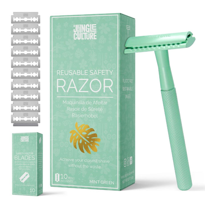 Reusable Metal Diamond Grip Safety Razor Set, 11 Ct.