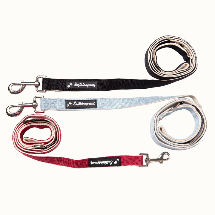 Organic Hemp &amp; Cotton Adjustable Dog Lead, Large, 5 ft.