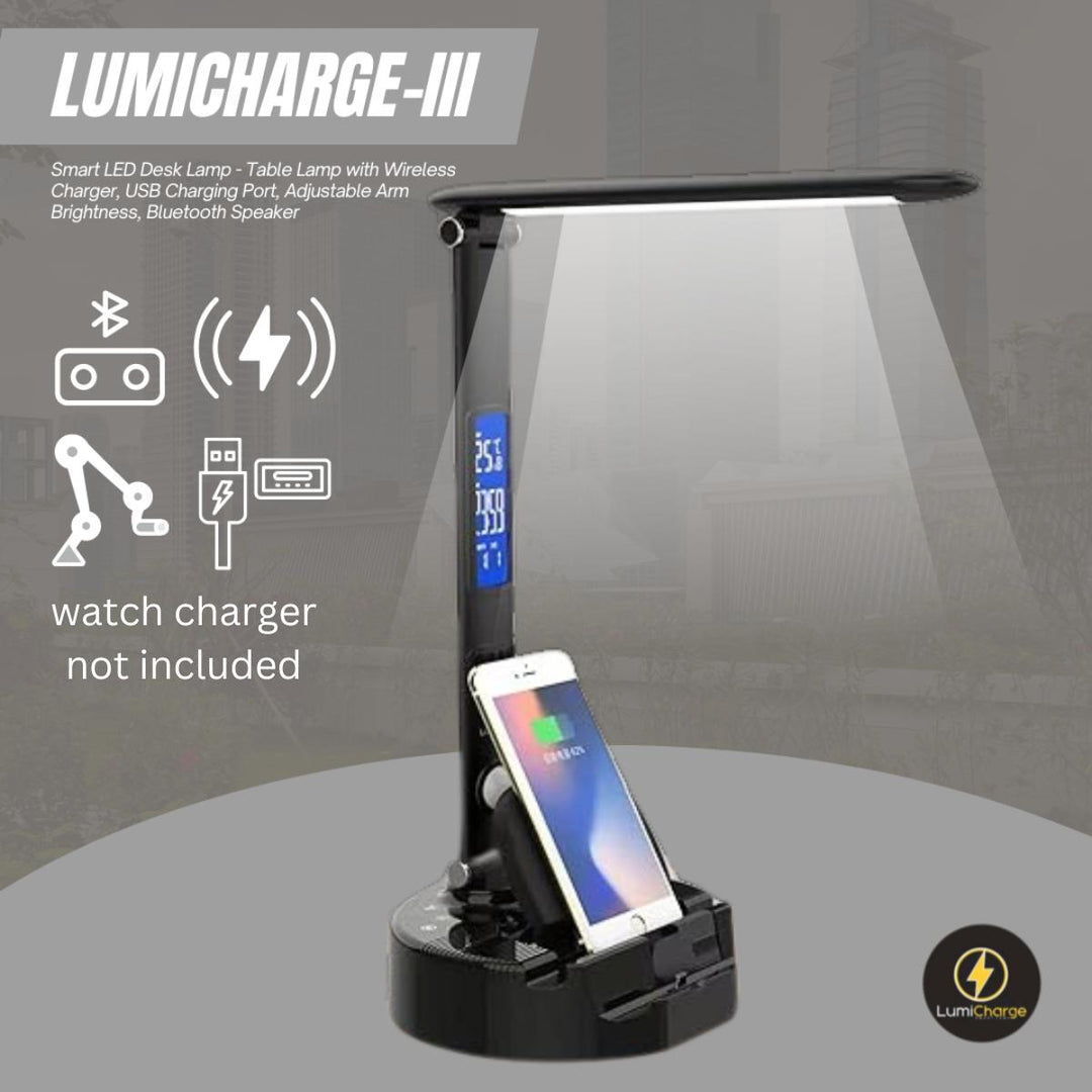 Smart LED Desk Lamp, Wireless Charger &amp; Speaker