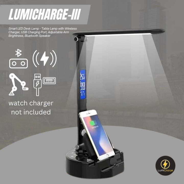 Smart LED Desk Lamp, Wireless Charger &amp; Speaker