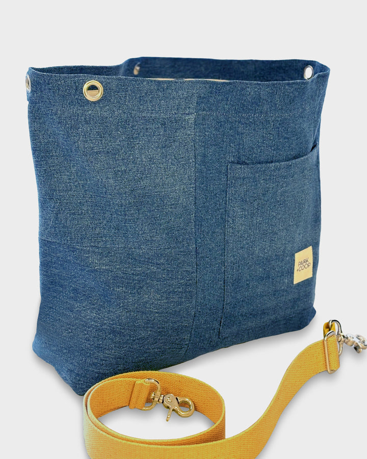 Upcycled Denim Market Tote Bag, Modular &amp; Washable