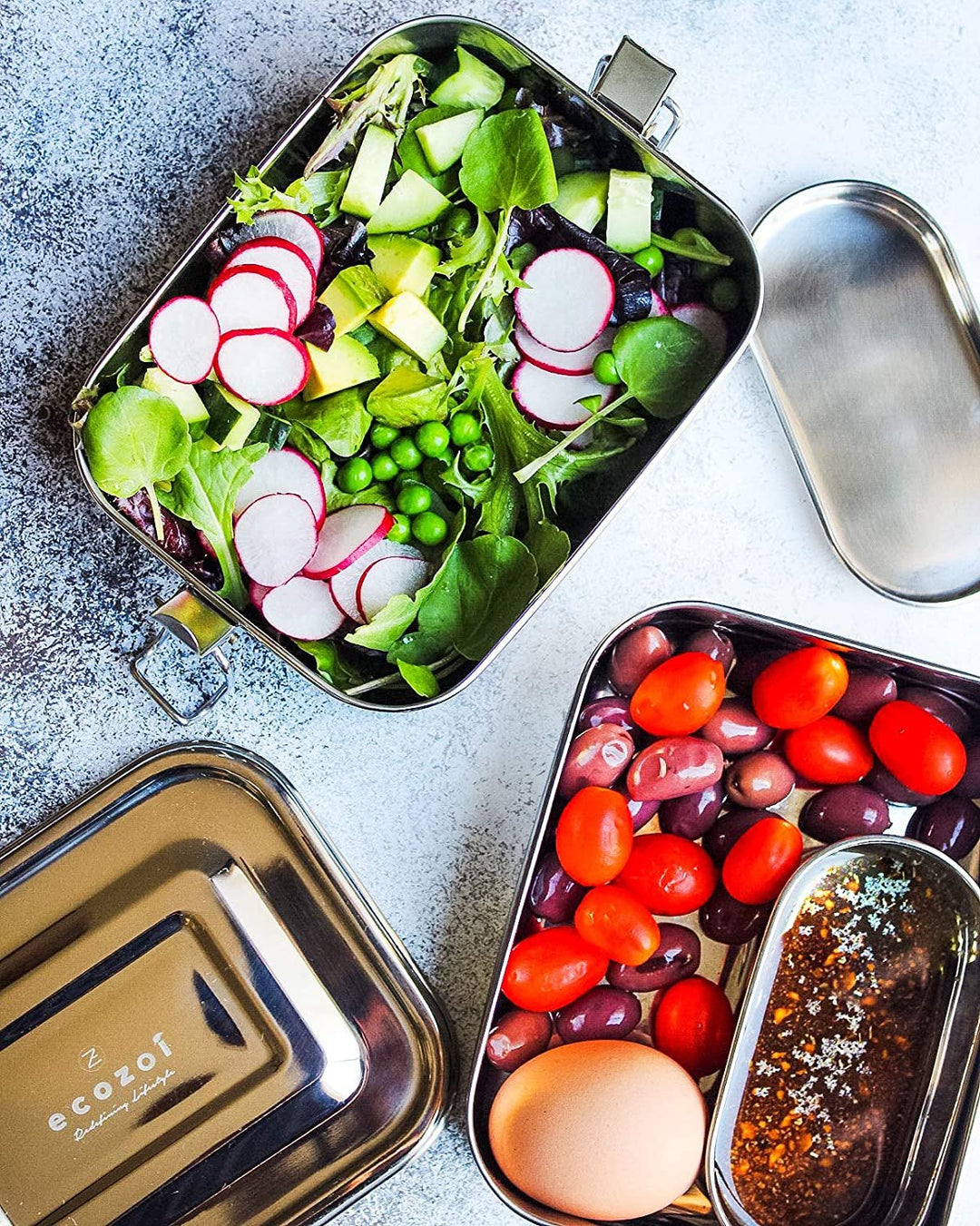 Plastic-Free 18/8 Stainless Steel Bento Box, 60 oz.