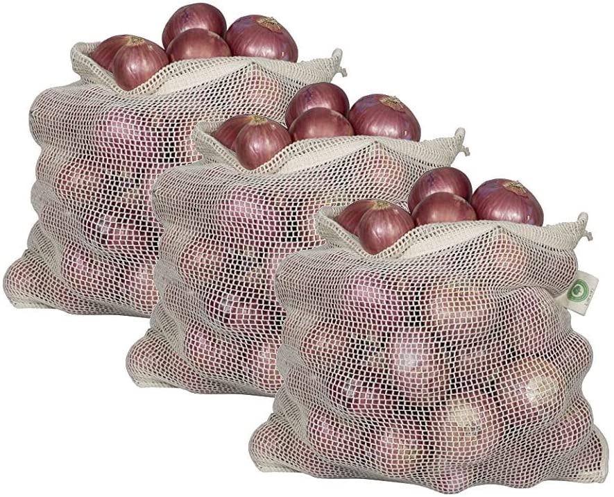Organic Cotton Mesh Produce Storage Bags, 14"x18", 3 Ct.