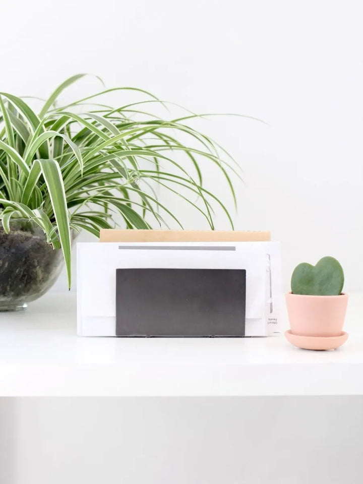 Steel Mail Organizer Natural Finish