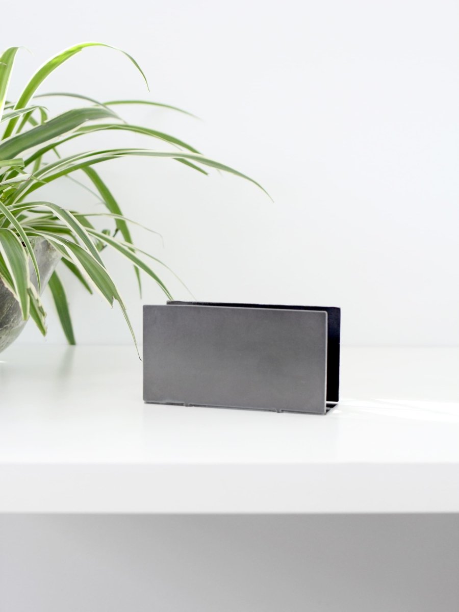 Handcrafted Steel Mail Organizer, 6" x 2" x 3.25"
