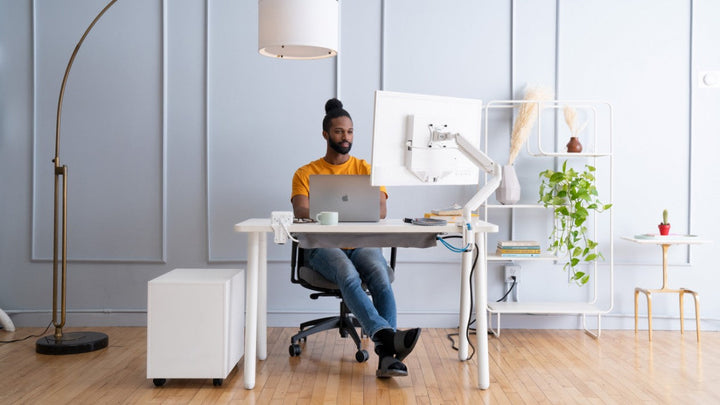Bamboo and Laminate Office Desk