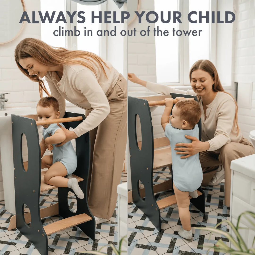 Grey Montessori Toddler Tower