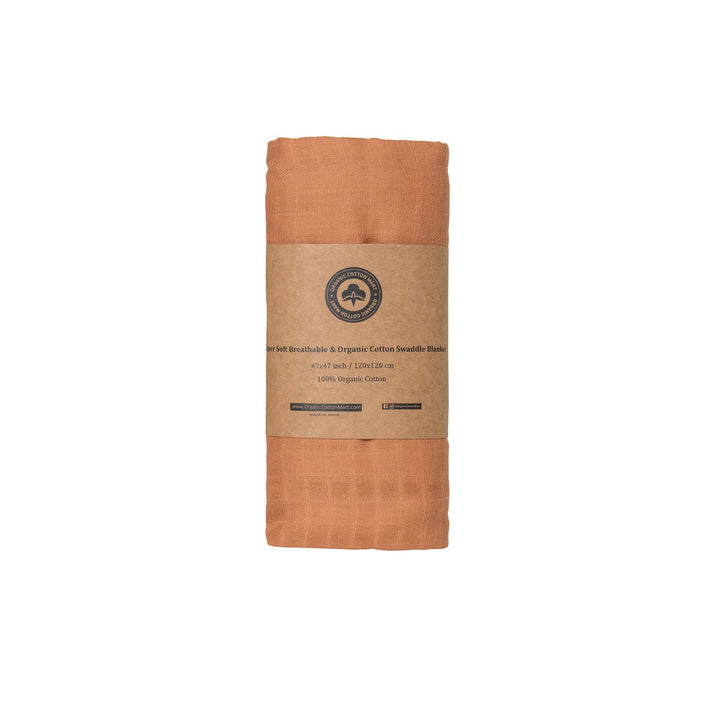 Organic Cotton Muslin Baby Swaddle Blanket, 47" x 47"