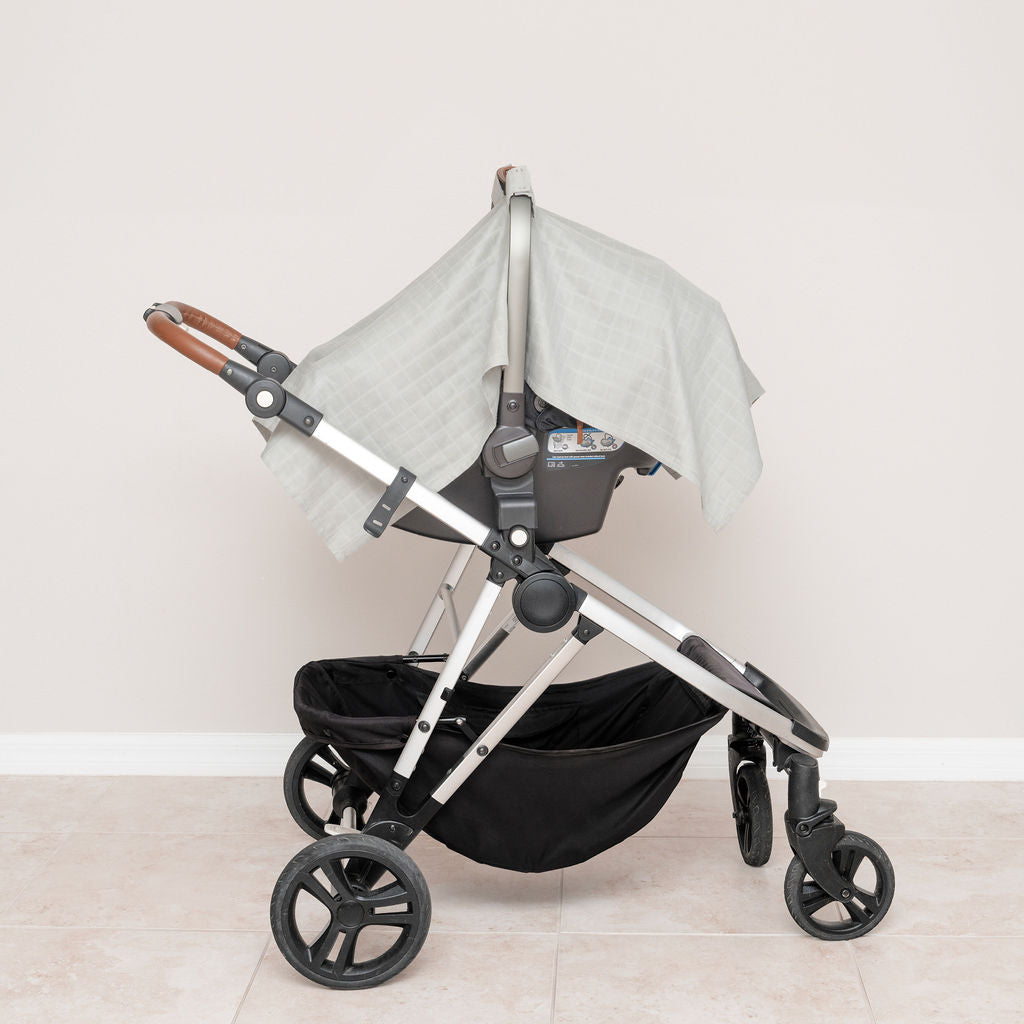 Organic Muslin Baby Car Seat Canopy, 44" x 30"