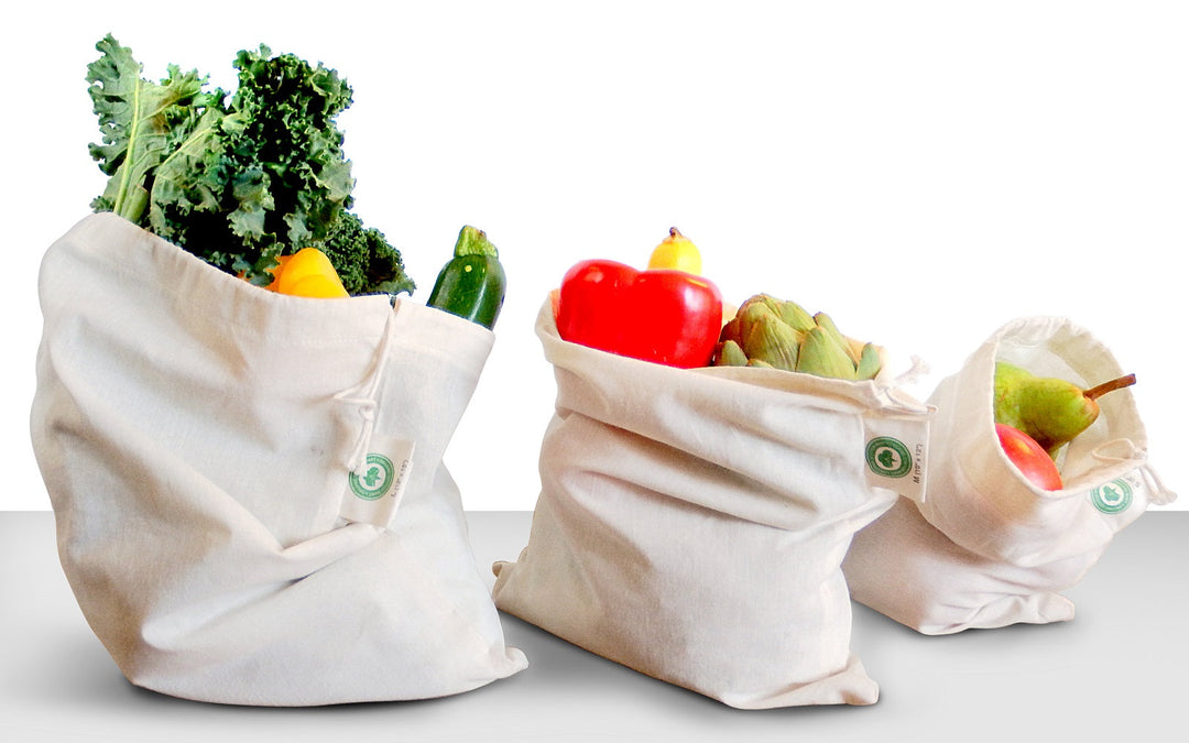 Organic Cotton Muslin Drawstring Produce Bags