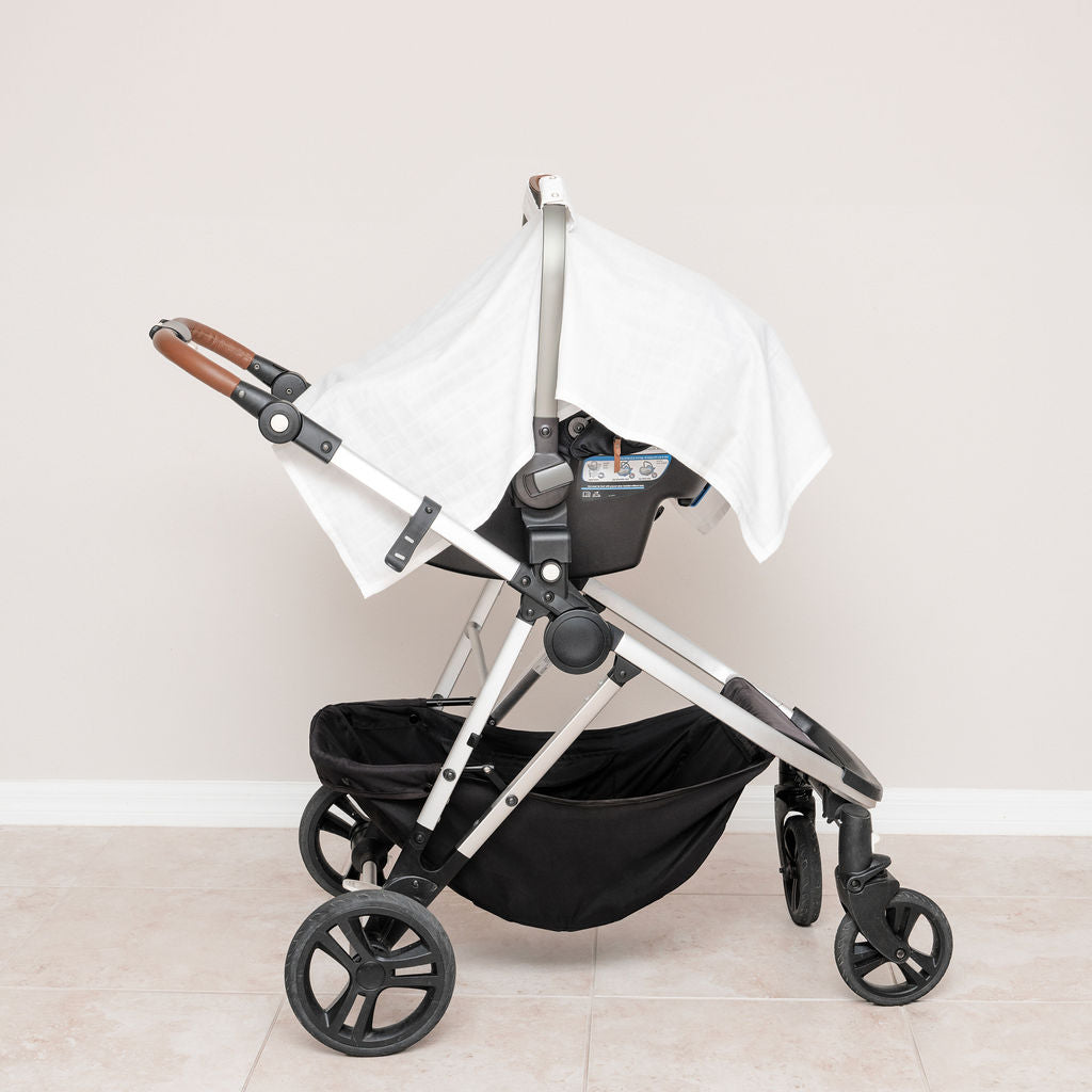 Organic Muslin Baby Car Seat Canopy, 44" x 30"