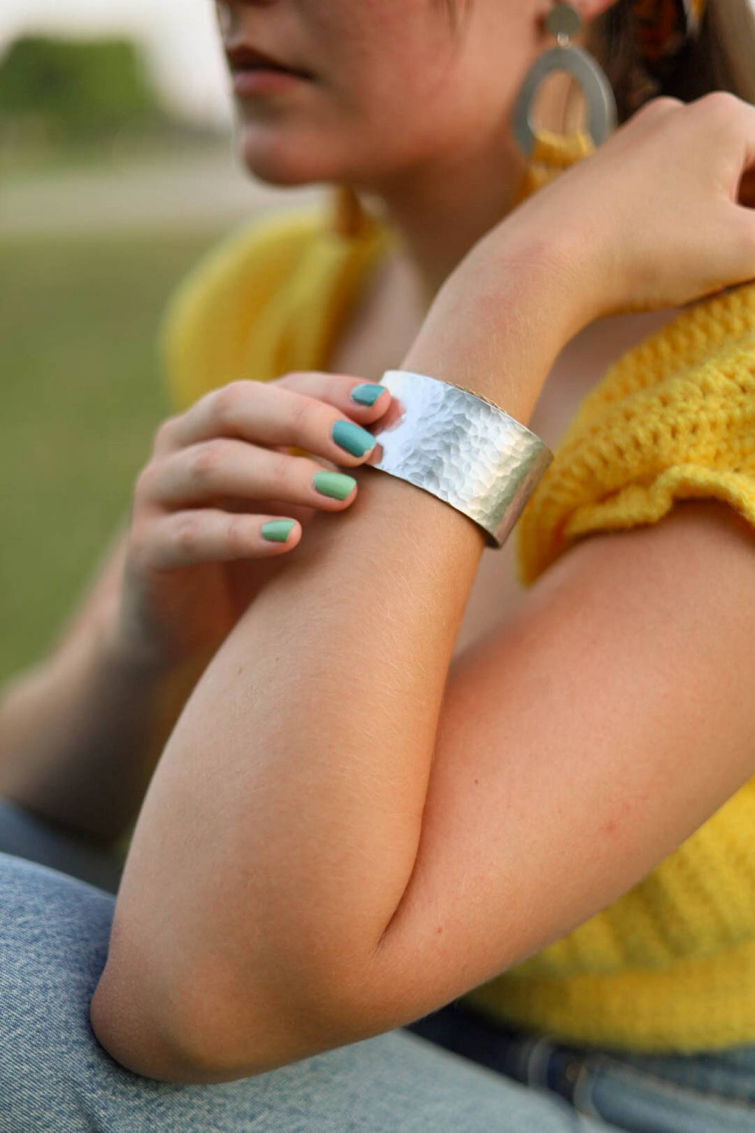 Handcrafted Recycled Aluminum Adjustable Cuff