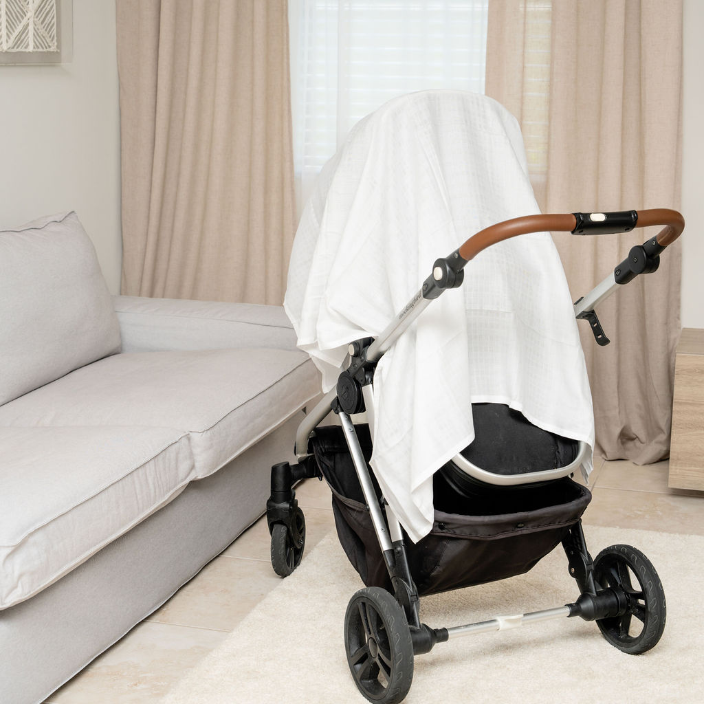 Organic Cotton Muslin Baby Swaddle Blanket, 47" x 47"