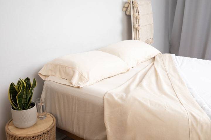 Organic Cotton Sateen Weave GOTS Bed Sheet Set