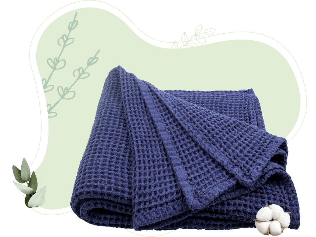 Organic Cotton Waffle Weave Throw Blanket, 60" x 50"
