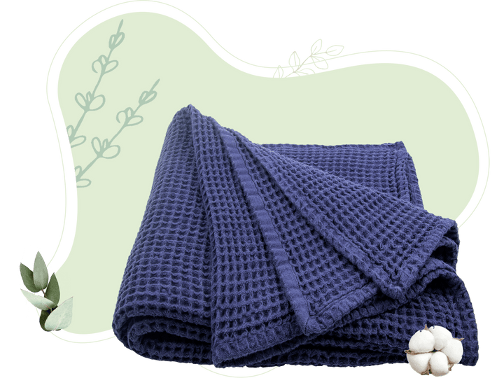 Organic Cotton Waffle Weave Throw Blanket, 60" x 50"