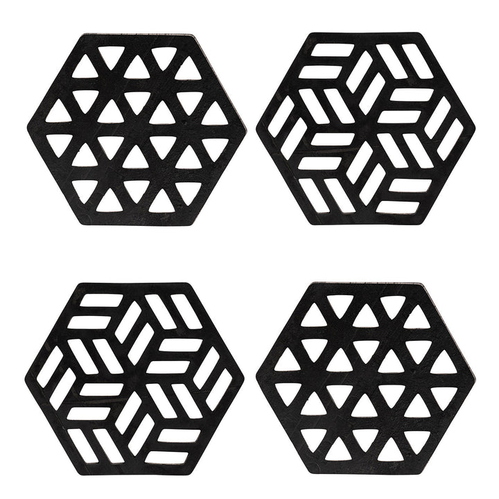 Zeta Handcrafted Recycled Rubber Coaster - Set of 2 or 4-0