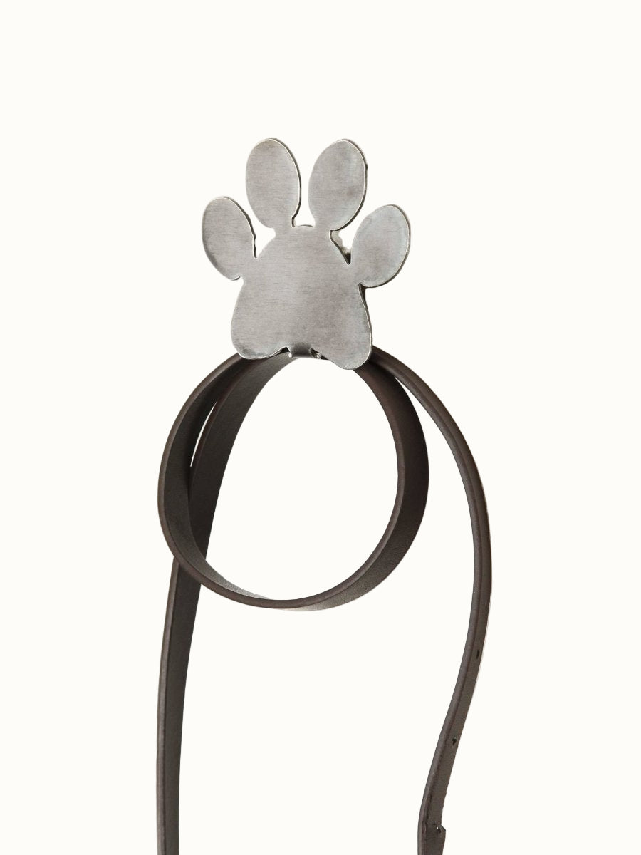 Handcrafted Steel Paw Print Dog Leash Wall Hook