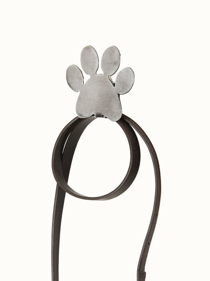 Handcrafted Steel Paw Print Dog Leash Wall Hook