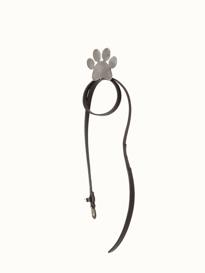 Handcrafted Steel Paw Print Dog Leash Wall Hook