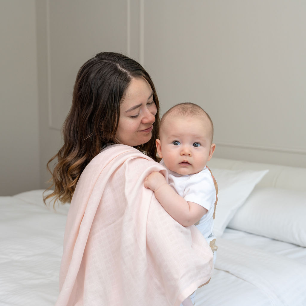 Organic Cotton Muslin Baby Swaddle Blanket, 47" x 47"
