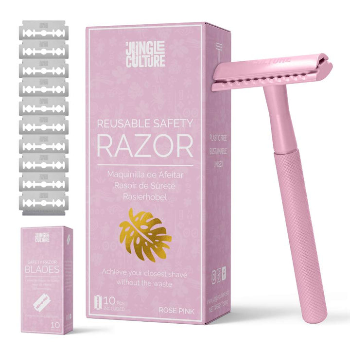 Reusable Metal Diamond Grip Safety Razor Set, 11 Ct.