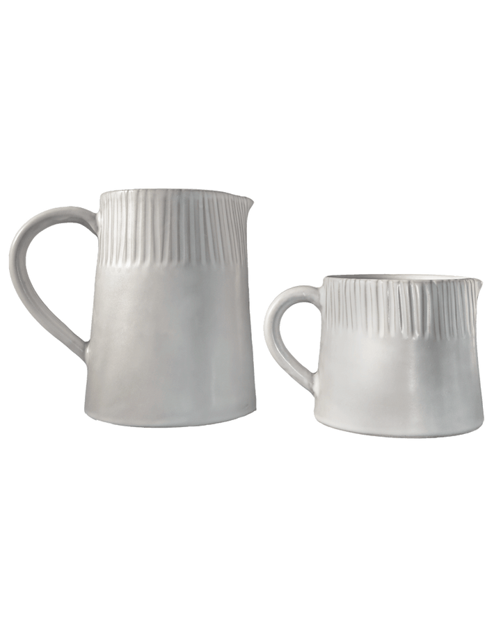 Handcrafted Matte Ceramic Serveware Pitcher, Cloud White