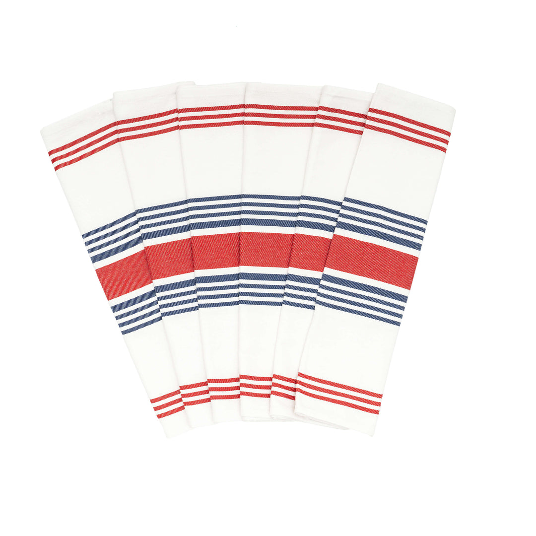 Organic Cotton Striped Kitchen Towels, 20"x30", 6 Ct.