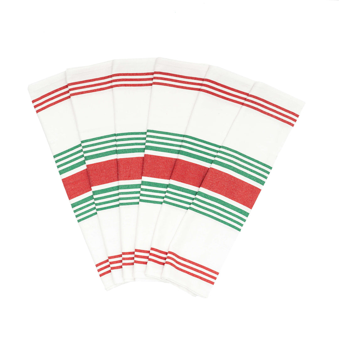 Organic Cotton Striped Kitchen Towels, 20"x30", 6 Ct.