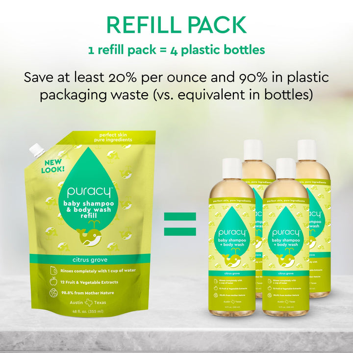Pure Plant-Based Tear-Free Baby Shampoo &amp; Body Wash
