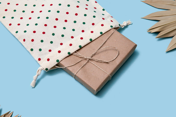 Organic Cotton Drawstring Gift Bags, 4 Ct.