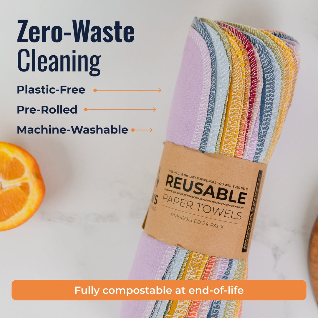 Organic Cotton Flannel Reusable Paper Towels