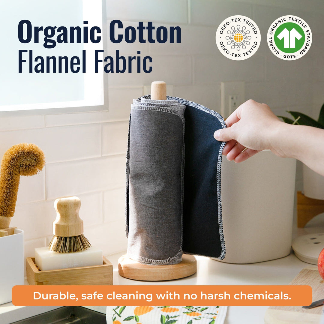 Organic Cotton Flannel Reusable Paper Towels