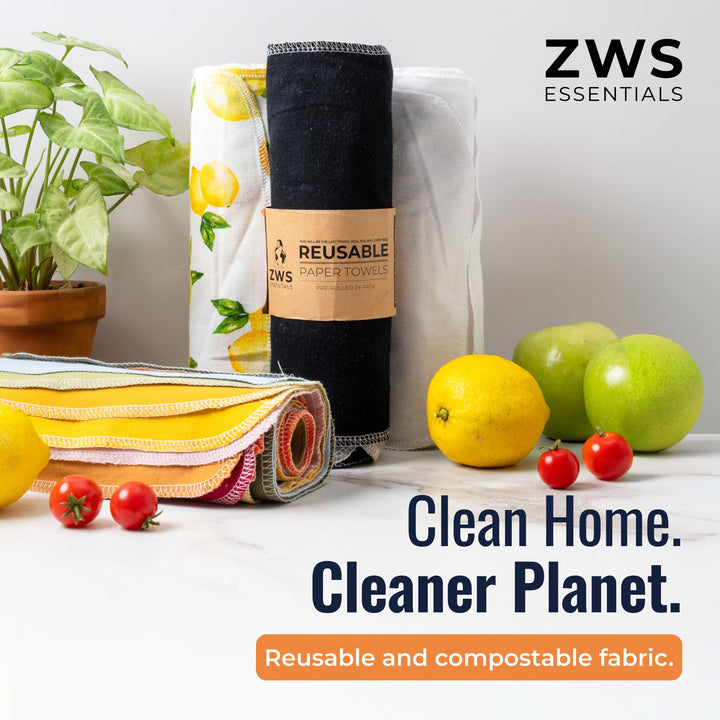 Organic Cotton Flannel Reusable Paper Towels