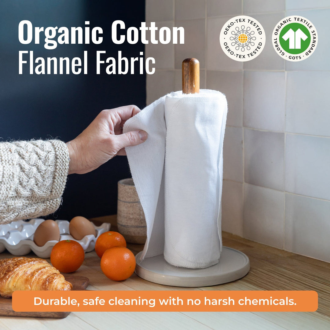 Organic Cotton Flannel Reusable Paper Towels