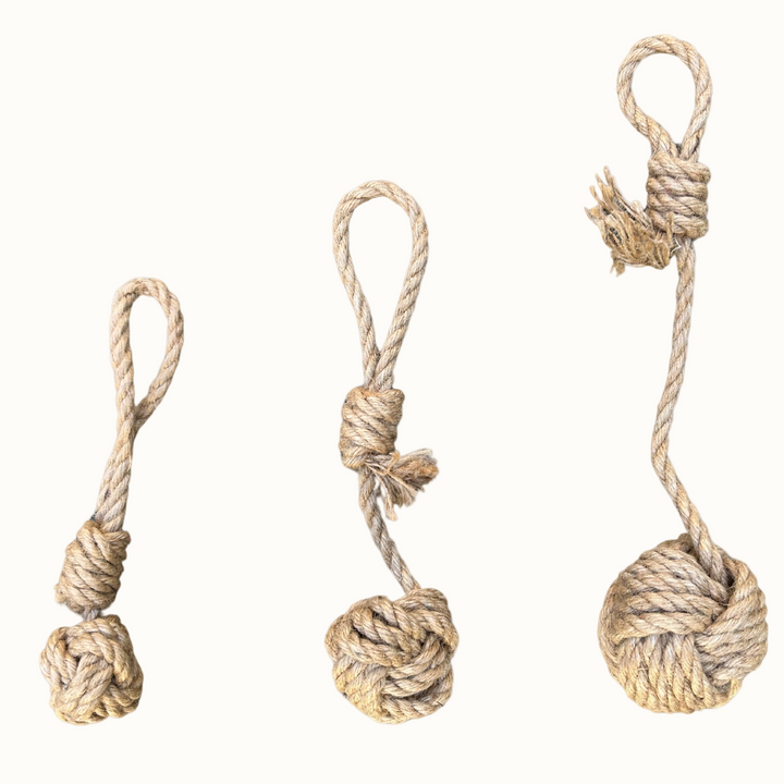 Biodegradable Hemp Rope Dog Tug Toy, Natural