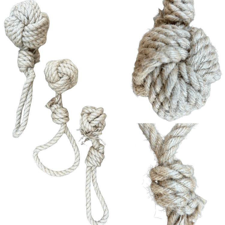 Biodegradable Hemp Rope Dog Tug Toy, Natural