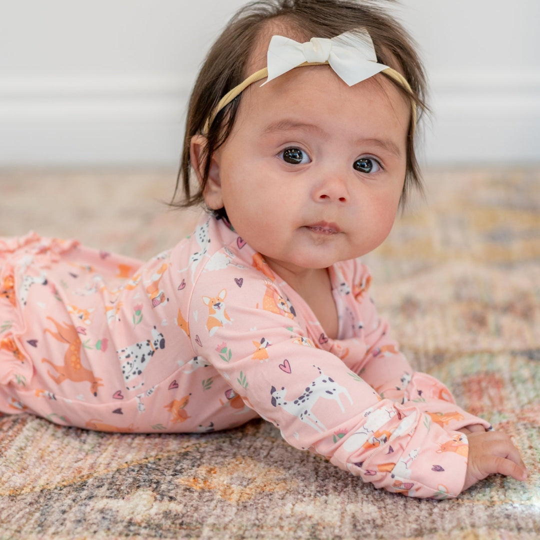 Hypoallergenic Ruffle Footie Pajamas, Dalmatian