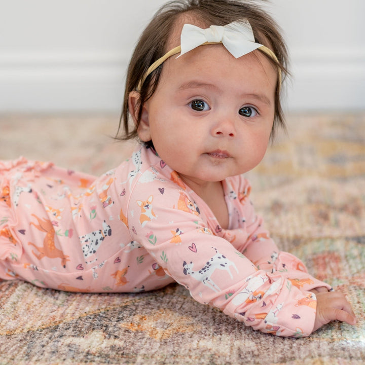 Hypoallergenic Ruffle Footie Pajamas, Dalmatian