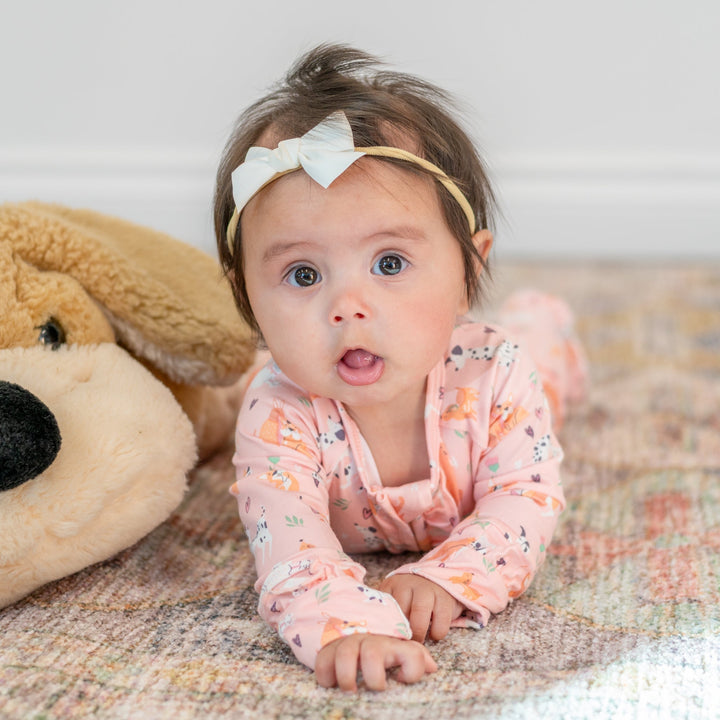 Hypoallergenic Ruffle Footie Pajamas, Dalmatian