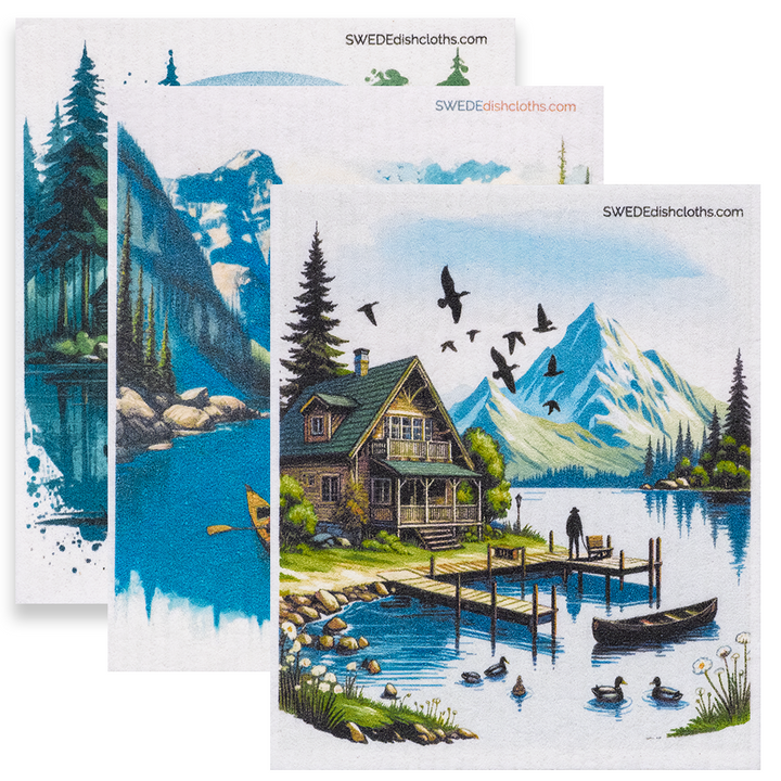 Compostable Cellulose Kitchen Dishcloths, 3 Ct.