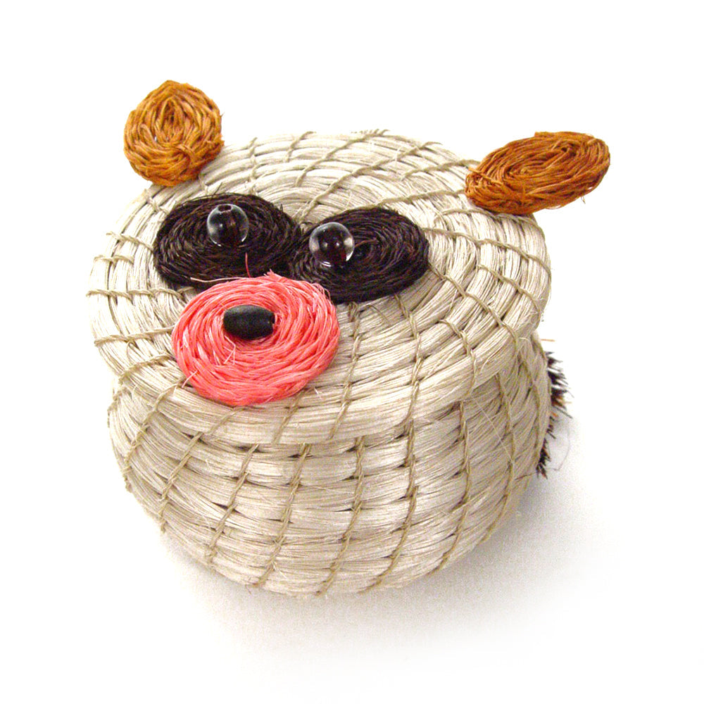 Handcrafted Sisal Lidded Storage Basket, 2" x 2.5"