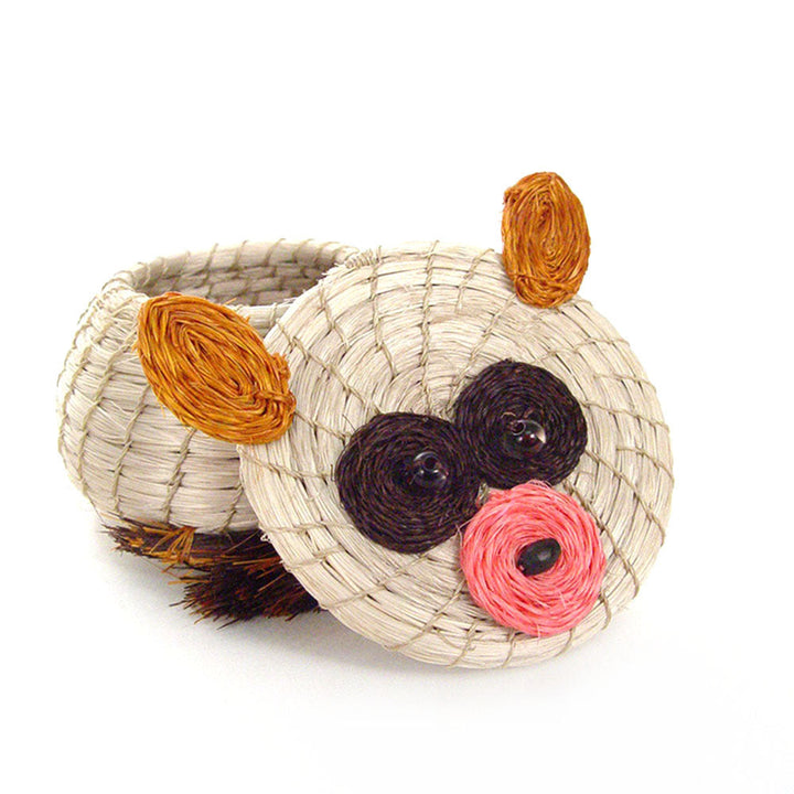 Handcrafted Sisal Lidded Storage Basket, 2" x 2.5"