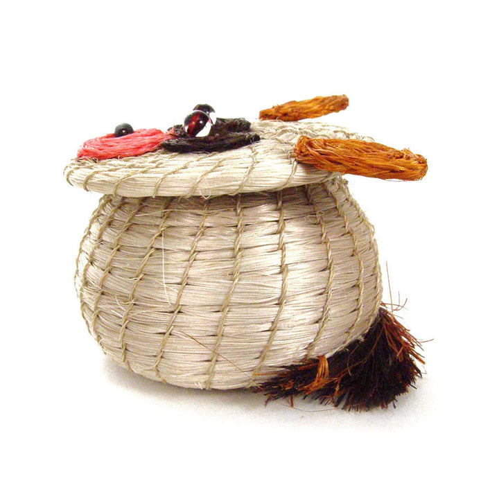 Handcrafted Sisal Lidded Storage Basket, 2" x 2.5"