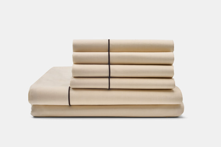 Organic Cotton Piping Detail Bed Sheet Set